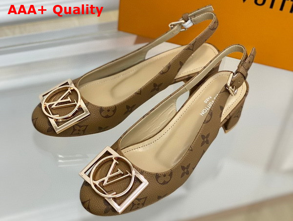 Louis Vuitton Madeleine Slingback Pump in Monogram Reverse Canvas Replica