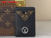 Louis Vuitton Magnetic Card Holder in Black Calfskin Leather M25864 Replica