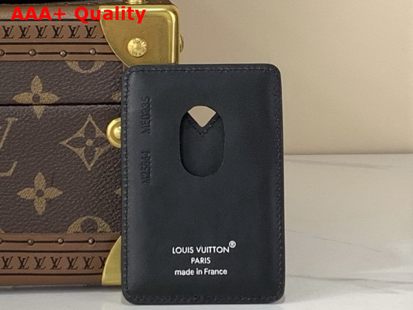 Louis Vuitton Magnetic Card Holder in Black Calfskin Leather M25864 Replica
