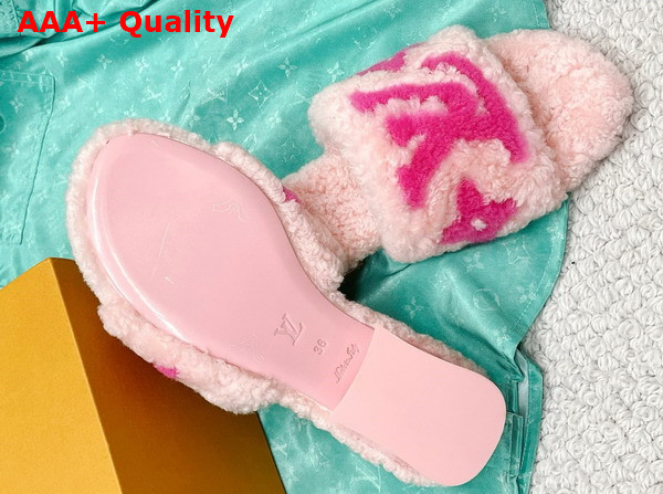 Louis Vuitton Magnetic Mule in Rose Clair Pink Shearling Replica