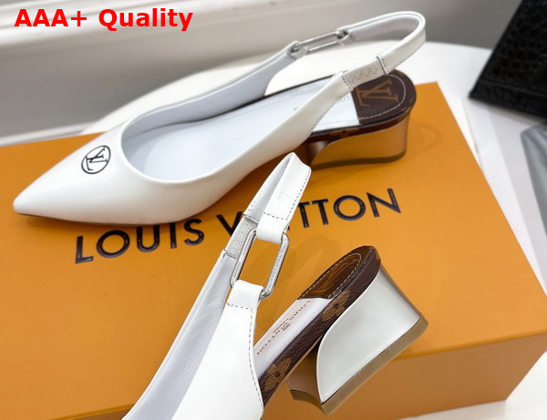 Louis Vuitton Magnetic Slingback Pump in White Glazed Calf Leather 1A9O8A Replica