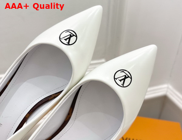 Louis Vuitton Magnetic Slingback Pump in White Glazed Calf Leather 1A9O8A Replica