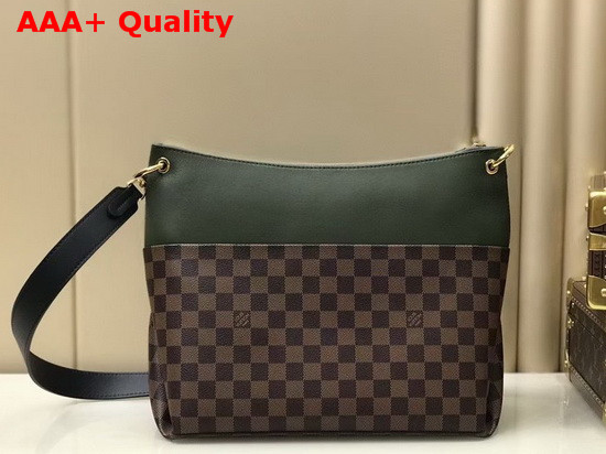 Louis Vuitton Maida Handbag Damier Ebene Canvas with Khaki Green Calfskin Leather N40366 Replica