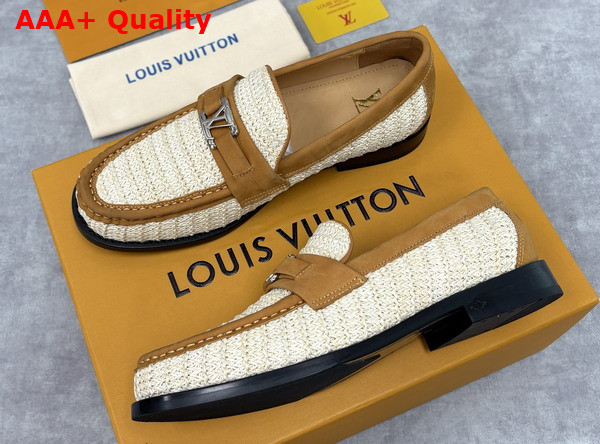 Louis Vuitton Major Loafer in Beige Raffia Replica