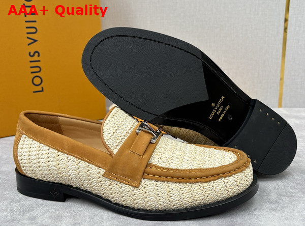 Louis Vuitton Major Loafer in Beige Raffia Replica