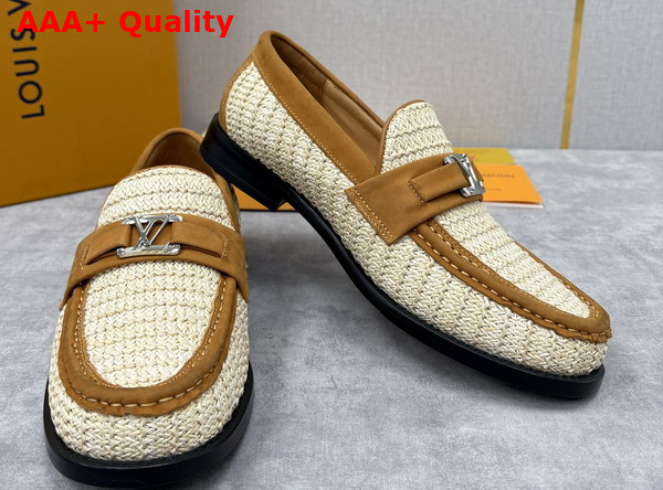 Louis Vuitton Major Loafer in Beige Raffia Replica