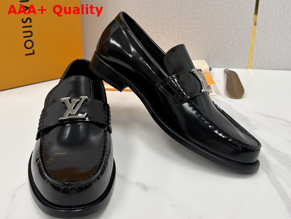 Louis Vuitton Major Loafer in Black Glazed Calf Leather 1AKCYP Replica