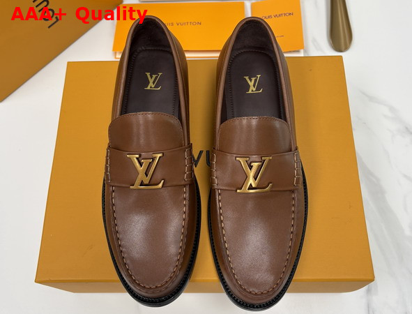 Louis Vuitton Major Loafer in Chestnut Brown Aged Calf Leather 1AK9K3 Replica