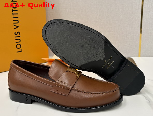 Louis Vuitton Major Loafer in Chestnut Brown Aged Calf Leather 1AK9K3 Replica