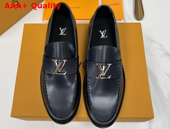 Louis Vuitton Major Loafer in Navy Blue Glazed Calf Leather Replica