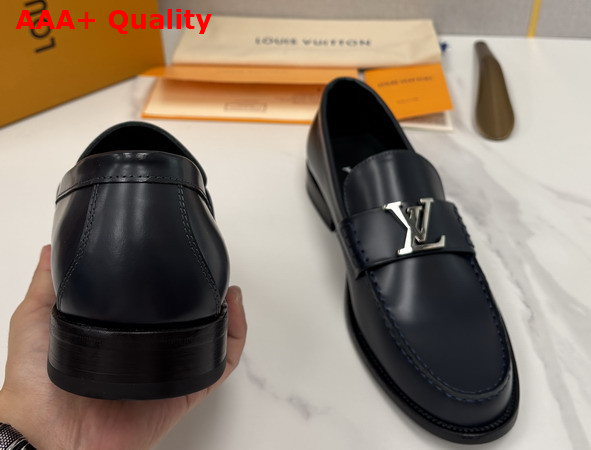Louis Vuitton Major Loafer in Navy Blue Glazed Calf Leather Replica