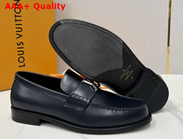 Louis Vuitton Major Loafer in Navy Blue Glazed Calf Leather Replica