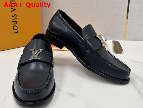 Louis Vuitton Major Loafer in Navy Blue Glazed Calf Leather Replica