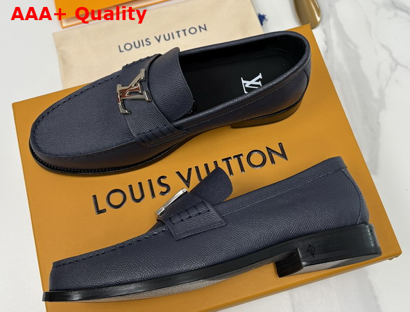Louis Vuitton Major Loafer in Navy Blue Taiga Leather 1AIYXI Replica