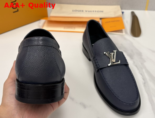 Louis Vuitton Major Loafer in Navy Blue Taiga Leather 1AIYXI Replica