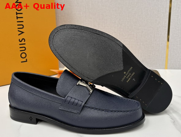 Louis Vuitton Major Loafer in Navy Blue Taiga Leather 1AIYXI Replica