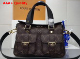 Louis Vuitton Manhattan Monogram Coated Canvas Noir Cowhide Leather Trim M44207 Replica