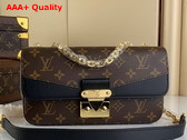 Louis Vuitton Marceau Chain Handbag Black Monogram Coated Canvas and Cowhide Leather M46126 Replica