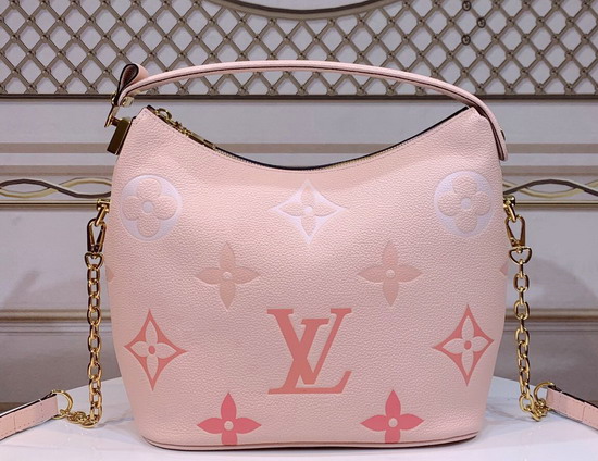 Louis Vuitton Marshmallow Hobo Bag Bouton de Rose Monogram Empreinte Leather with an Oversized and Gradient Monogram Pattern M45697 Replica