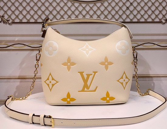 Louis Vuitton Marshmallow Hobo Bag Cream Saffron Monogram Empreinte Leather with an Oversized and Gradient Monogram Pattern M45698 Replica