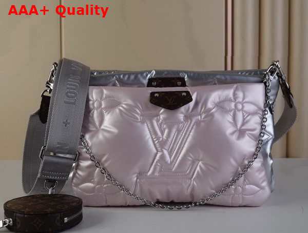 Louis Vuitton Maxi Multi Pochette Accessoires Silver and Pale Pink Recycled Nylon M21056 Replica