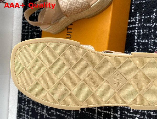 Louis Vuitton Maya Platform Espadrille in Beige Monogram Jacquard 1AHNI4 Replica