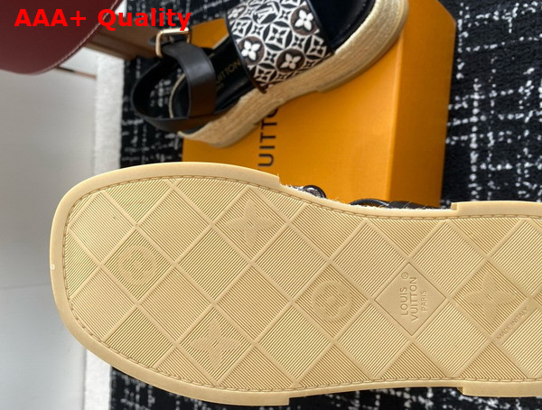 Louis Vuitton Maya Platform Espadrille in Black Monogram Jacquard Replica