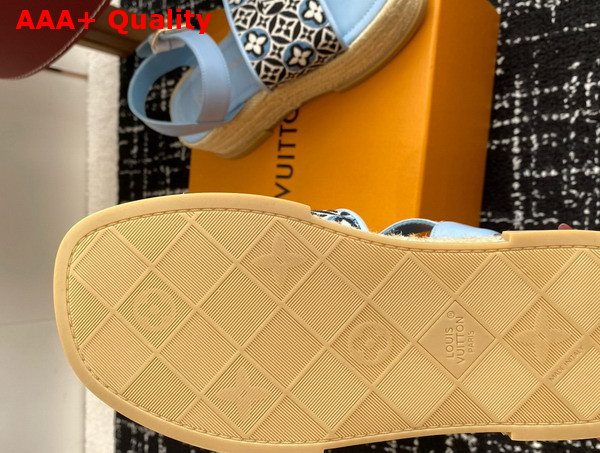 Louis Vuitton Maya Platform Espadrille in Sky Blue Monogram Jacquard Replica