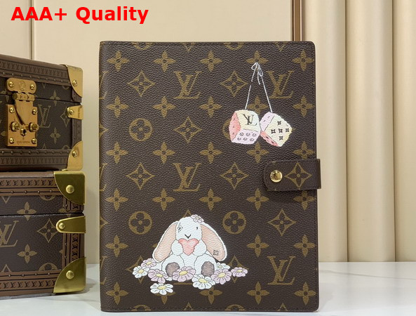 Louis Vuitton Medium Desk Agenda Cover Bunny Monogram Coated Canvas GI1590 Replica