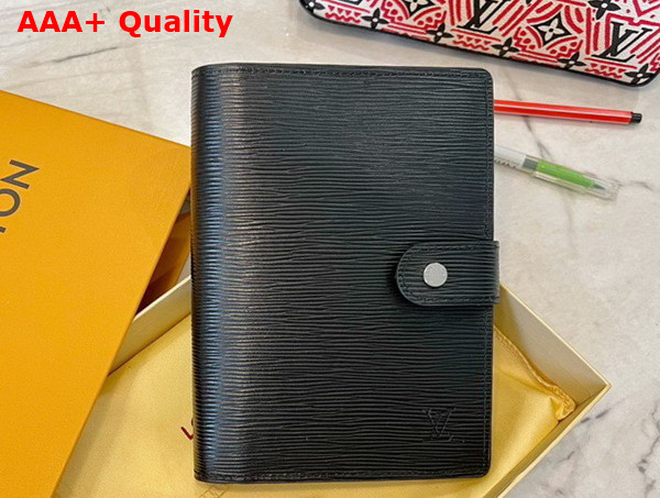 Louis Vuitton Medium Ring Agenda Cover Black Epi Leather Replica