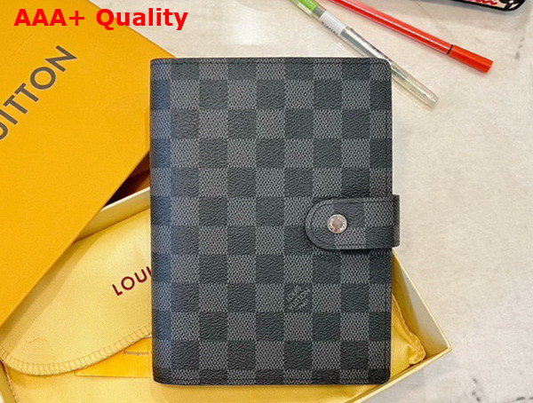 Louis Vuitton Medium Ring Agenda Cover Damier Graphite Canvas R20242 Replica