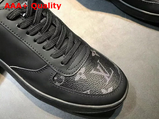 Louis Vuitton Men Rivoli Trainer Black Plain Calf Leather and Monogram Canvas Replica