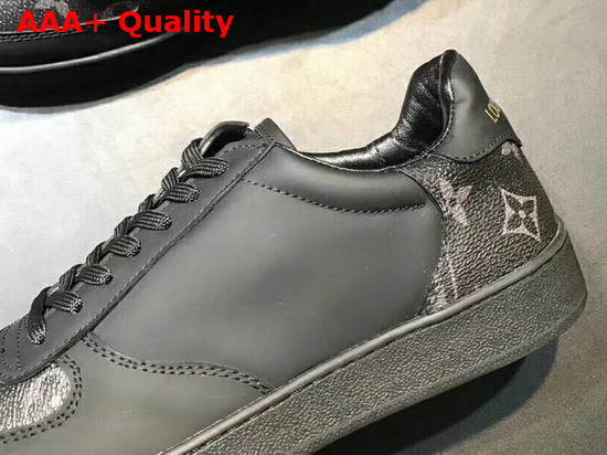Louis Vuitton Men Rivoli Trainer Black Plain Calf Leather and Monogram Canvas Replica