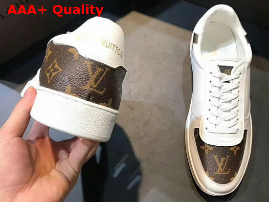 Louis Vuitton Men Rivoli Trainer White Plain Calf Leather and Monogram Canvas Replica