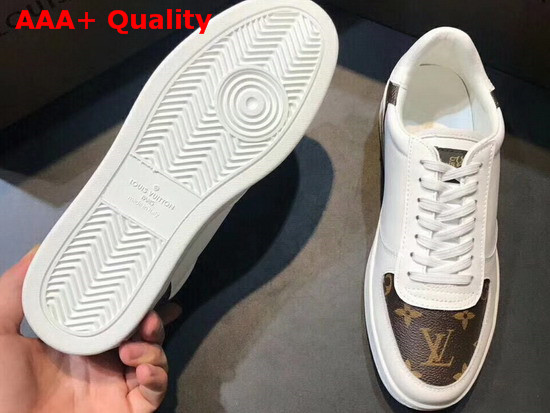 Louis Vuitton Men Rivoli Trainer White Plain Calf Leather and Monogram Canvas Replica