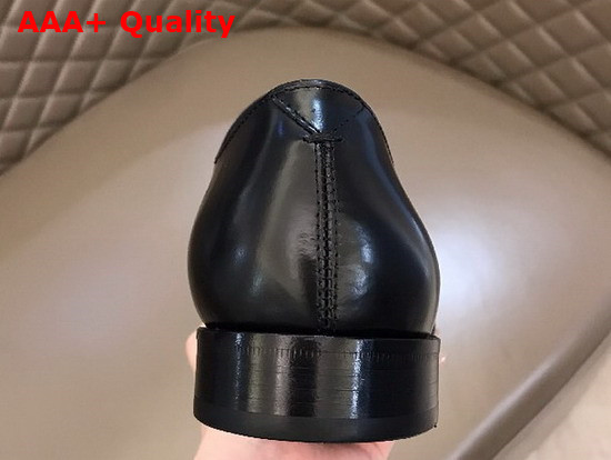 Louis Vuitton Mens Derby in Black Glazed Calf Leather and Monogram Eclipse Canvas Replica