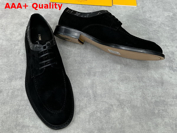 Louis Vuitton Mens Derby in Black Suede Leather Replica