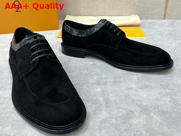 Louis Vuitton Mens Derby in Black Suede Leather Replica