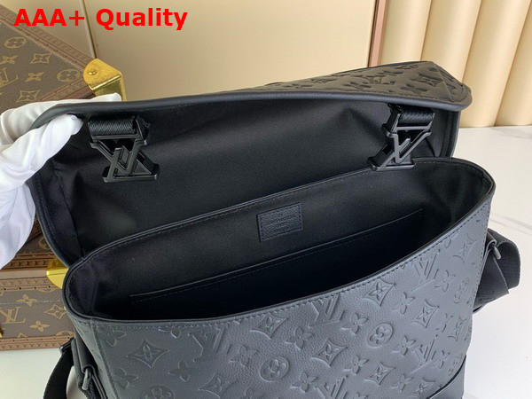 Louis Vuitton Messenger Voyager PM Bag in Black Monogram Shadow Leather M25121 Replica