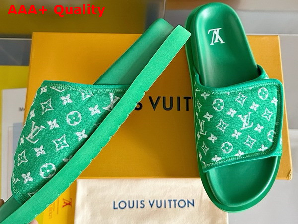 Louis Vuitton Miami Mule in Green Mini Monogram Textile 1ABNU9 Replica