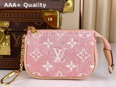 Louis Vuitton Micro Pochette Accessoires Pink Monogram Jacquard Denim M81176 Replica