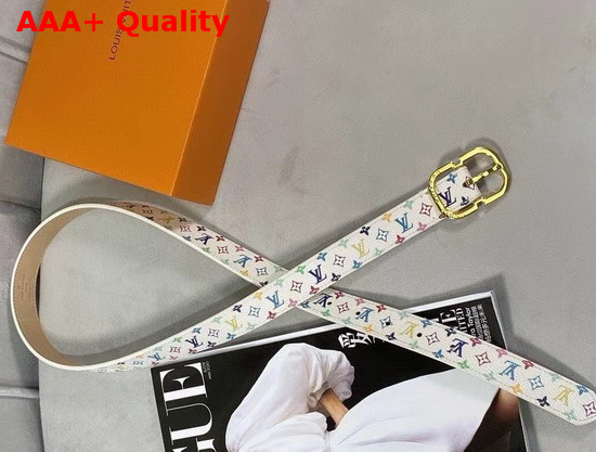 Louis Vuitton Mini 25mm Belt White Multicolor Monogram Canvas Replica