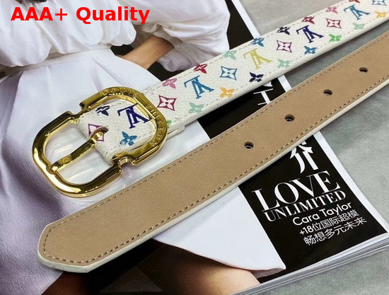 Louis Vuitton Mini 25mm Belt White Multicolor Monogram Canvas Replica