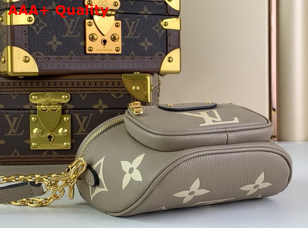 Louis Vuitton Mini Bumbag Bicolor Monogram Empreinte Leather Tourterelle Beige Cream M83219 Replica