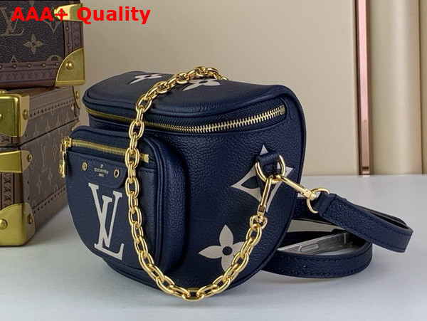 Louis Vuitton Mini Bumbag Navy Blue Cream Bicolor Monogram Empreinte Lleather M85636 Replica