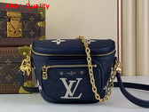 Louis Vuitton Mini Bumbag Navy Blue Cream Bicolor Monogram Empreinte Lleather M85636 Replica