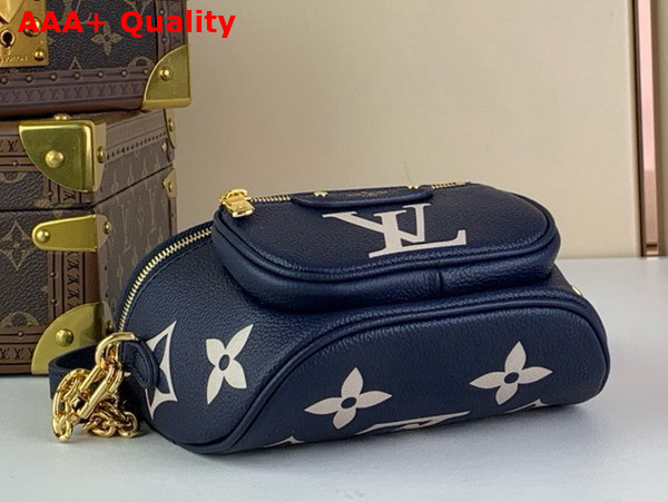 Louis Vuitton Mini Bumbag Navy Blue Cream Bicolor Monogram Empreinte Lleather M85636 Replica