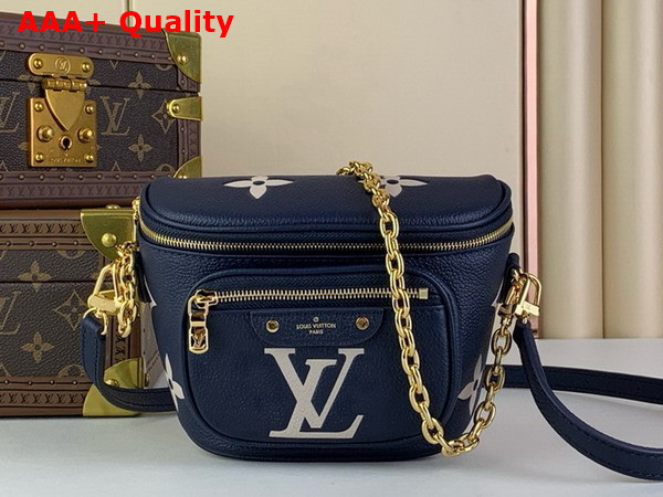 Louis Vuitton Mini Bumbag Navy Blue Cream Bicolor Monogram Empreinte Lleather M85636 Replica