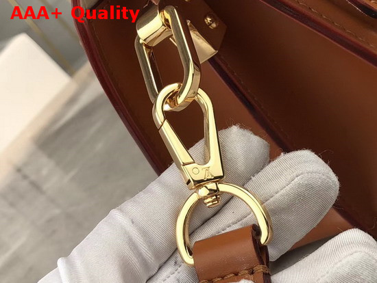 Louis Vuitton Mini Dauphine Beige Epi Leather with Browh Smooth Calfskin Leather Trim Replica