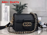 Louis Vuitton Mini Dauphine Black Epi Leather with Black Smooth Calfskin Leather Trim Replica